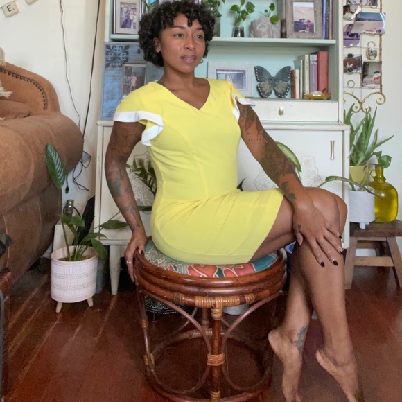 Ana Capri banana yellow cap sleeve dress - Picture 2 of 14